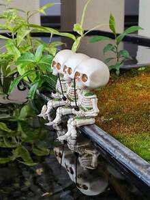 1pc Gothic Style White Skeleton Fisherman Incense Holder, Suitable As Gift And Home/Garden Decoration Home Decor Halloween Decor Fall Decor Room Decor - Skeleton-white - View 4