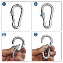 10 pezzi Moschettoni da arrampicata da 60mm, durevoli e lisci, adatti per appendere cesti di fiori, campeggio, escursionismo, attrezzature fitness, ganci per uso esterno