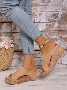 RALSWNAY Sandales à talons hauts épais de style mode à bout ouvert, semelle antidérapante. Convient aux activités extérieures. Grandes tailles Sandales à talons compensés et à bout ouvert Nouvelles arrivées Chaussures romaines à brides croisées Plateforme imperméable