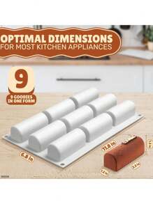 1pc,3D Stick Shape 9 Grid Silicone Mold For Chocolate Truffle Mousse Cake Dessert Mold DIY Baking Molds Baking Tool