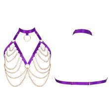 Women Sexy Lingerie Harness Breast Hollow Punk Adjustable Tops Body Cage Elastic Belts Strappy Cupless Bra Gothic Rave Festival Bralette Accessory Dance Party - Multicolor - View 12