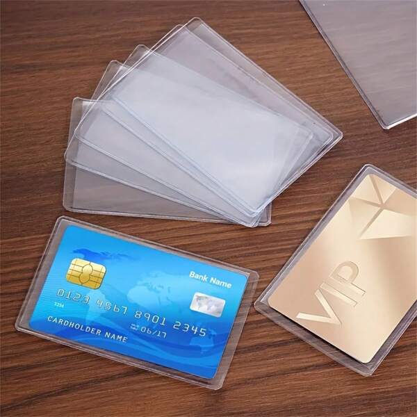 5/10/30pcs Durable Waterproof PVC Card Holders - Scratch Resistant Clear Credit Card & ID Protectors, Handwash, Unlined, Neutral Style (Choose Quantity)! Suitable For Credit Cards, Bank Cards, ID Cards, Access Cards, Hotel Key Cards, Membership Cards, Student IDs Etc! Christmas, Halloween, Thanksgiving, Birthday Gifts!