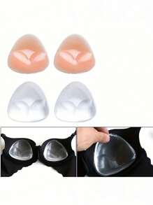 1 Pair Silicone Bra Inserts Clear Enhancers Invisible Push-Up Breast Pads, Waterproof Intimates Accessories