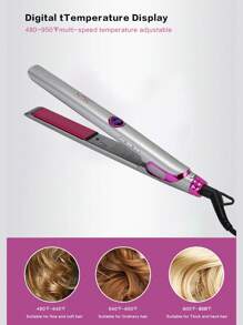 1 conjunto de alisador e modelador de cabelo multifuncional com plugue UE, temperatura ajustável de 450-950 °F, rotação de 360 °, modelagem suave e sem danos, alisamento e ondulação 2 em 1, adequado para uso diário