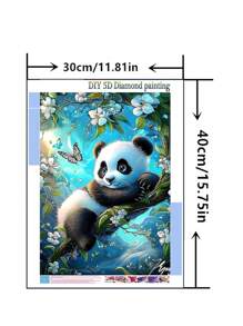 1pc DIY Diamond Painting, Panda Animal Rhinestone Embroidery, Home Decor, Full Drill, 11.8*15.7in/ 30*40cm