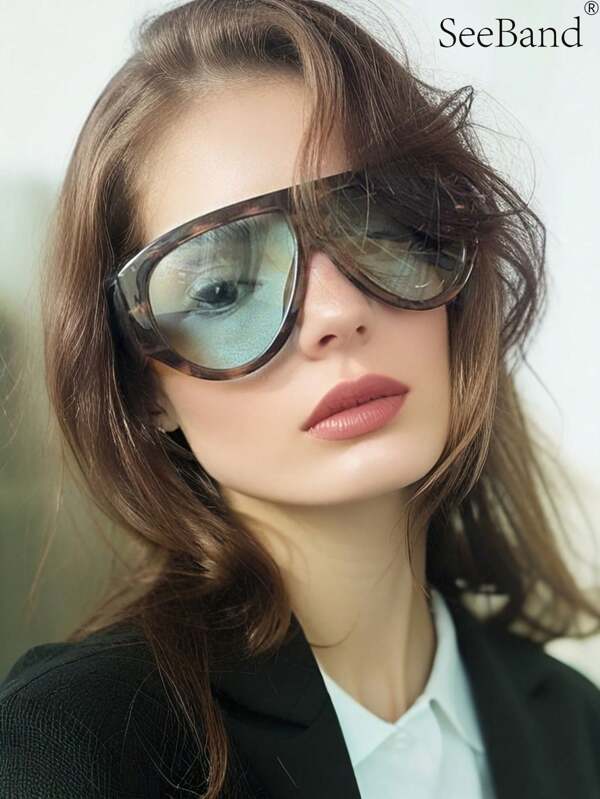 Women's Retro Oversized Aviator Fashion Eyewear Thick Large Frame Sun Protection Design Hip Hop Punk Beach Accessories Vacation Wear Clothing Accessories Spring Summer Clothing Casual Gifts For Summer Beach Vacation,Outdoor,Travel