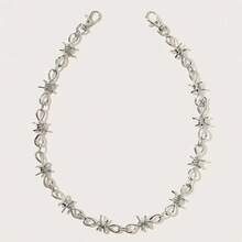 1pc Punk Rock Style Barbed Wire Waist Chain, Exaggerated Cool Pants Chain - Silver - View 4