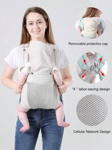 1pc Ergonomic Multifunctional 4-In-1 Baby Carrier - Portable Baby Travel Gear, Adjustable Comfortable Front And Rear Straps, Perfect Gift For Baby Shower, Halloween, Christmas, And New Year