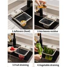 1pc Kitchen Suction Cup Drain Rack, Premium Kitchen Sink Drain Filter - Collapsible Upright Filter Basket, Kitchen Sink Filter Screen, Dishwashing Sink Filter Screen, Drainage Rack, Kitchen Accessories, Kitchen Organiser, Kitchen Storage, With 50 Pcs One-Time Mesh Drain Strainer, Effectively Traps Food Debris And Easy To Clean - Space-Saving, Reusable Design, Suitable For Filtering Kitchen Waste, Leftover Food, Garbage