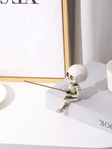 1pc Gothic Style White Skeleton Fisherman Incense Holder, Suitable As Gift And Home/Garden Decoration Home Decor Halloween Decor Fall Decor Room Decor - Skeleton-white - View 8