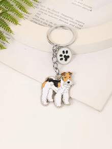 1pc Cute Terrier Pet Dog Keychain Best Friend Dog Keychain Gift Key For Dog Lovers DIY Car Keyring - Multicolor - View 2