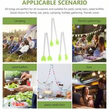 3pcs Mini Dessert Tongs Stainless Steel Ice Tongs, Heart-Shaped/Glove/Palm-Shaped Non-Slip Silicone High-Temperature Resistant Kitchen Food Tongs, Stainless Steel Food Tongs Bread Tongs Barbecue Tongs Anti-Scalding Barbecue Tongs, Candy Tongs/Cookie Tongs/Pastry Tongs/Snack Tongs/Ice Tongs/Salad Tongs/Fruit Tongs/ Heat-Resistant Tongs For Cooking/ Kitchen Tongs, Essential Kitchen Tools