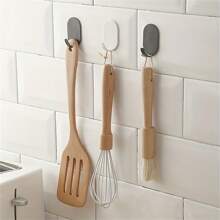 1pc Non Perforated Wall Adhesive Hook, Key Hook, Kitchen Bathroom Hook, Metal Door Rear Hook