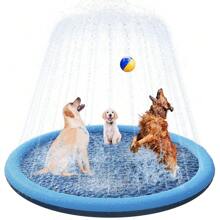 Extra Large Dog Pool Splash Pad - Heavy Duty PVC Pet Swimming Pool For Outdoor Play, Non-Slip Cooling Bath Tub For Big Dogs & Puppies, Summer Water Sprinkler Fun For Backyard, Garden & Kids