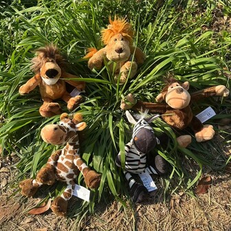 森林仿真动物毛绒玩具柔软毛绒狮子玩具可爱猴子长颈鹿斑马男孩女孩蓬松填充动物玩耍毛绒玩具节日礼物生日装饰复活节派对圣诞礼物