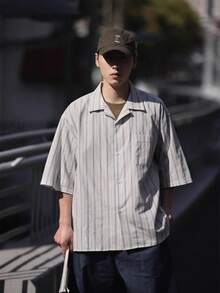 Men's Summer Casual Striped Short Sleeve Shirt - Multicolor - View 1
