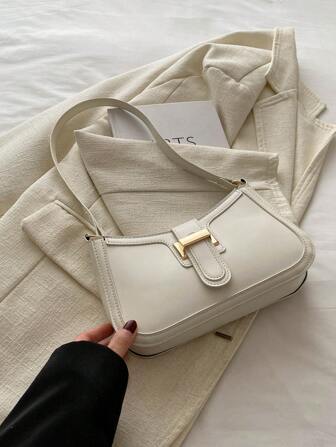 Elegant Crescent Underarm Shoulder Bag, Women's Fashion Casual Solid Color Underarm Bag