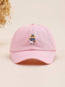 1pc Kids/Teens' Unisex Baseball Cap With Cute Bear Graphic, Stylish Sports Hat, Breathable, Adjustable, Suitable For Outdoor, Daily Wear, All Season, Gift