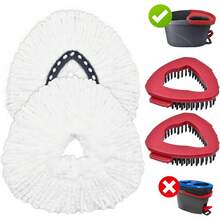 Mop Heads Replacements For Ocedar, Mop Replace Head For O Cedar, Spin Mop Replacement Head For Ocedar Easy Wring 1 Tank System, Mop Heads Include 2 Pack Spin Mop Refills And 2 Pack Scrubber Mop Head - cho bể Ocedar 1 - Xem 8