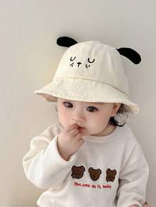 1pc Toddler Bear Mesh Breathable Sun Hat, Cute Versatile Style Suitable For Infants & Children, Spring/Summer - White - View 7