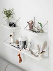 1pc Natural Style Wooden Wall Mount Storage Rack, New Aesthetic Functional Bathroom Storage Rack, Combining Beauty And Practicality