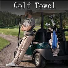 1pc Golf Towel With Hook, Suitable For Cleaning Golf Clubs, Soft And Suitable For Golfers - Multicolor - View 3