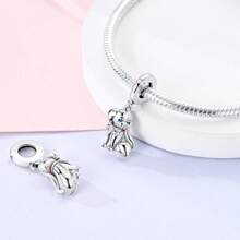 1 Stück süßer silberfarbener Charm mit Tiermotiv, Elefant, Löwe, Bulldogge, Katze, Engel, Welpe, für 3mm Armband, Halskette, DIY Bastelperlen, Anhänger, perfekt für Tierliebhaber, für Partys mit Tiermotiv und als charmantes westliches Schmuckgeschenk
