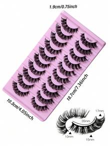 CMAYOME 10 pares de pestañas postizas de moda para mujeres, diseño de bandeja rosa, llenas y esponjosas, ultra densas, rizado y alargamiento natural, de mink falso, ligeras y reutilizables, ideales para uso diario y desplazamientos - Multicolor mejorado - Ver 7