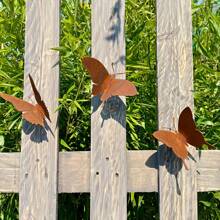 1 Stück rustikale Metall Schmetterling Statue, lebendiger und energiegeladener Schmetterling, Heimdekoration, Außengarten Dekoration, Outdoor Wandkunst, Muttertag, Abschlussgeschenk