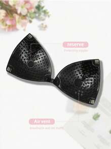 Women's Black, Apricot Triangle Cup Invisible Adhesive Bra With Detachable Shoulder Straps