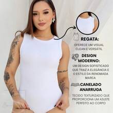 Body Feminino Regata Bory Canelado Tecido Anarruga Atoalhado Body Verão