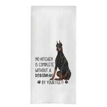 1pc  Kitchen Room Decor Doberman Dog Kitchen Towels - Doberman Gifts For Doberman Lovers, Doberman Dog Hand Towels Dish Towels, Doberman Stuff,Doberman Decor No Kitchen Is Complete Without A Doberman, 16x24 Inch Mother Day Gift