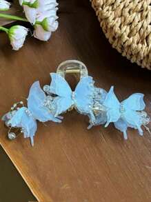 1 buc femei elegante din dantelă plasă fluture clip, accesoriu de păr elegant de înaltă calitate gheare de păr gheare agrafe agrafe de păr agrafe de păr maxilar agrafe cleme de păr păr ambreiaj agrafe de păr prinzător de păr
