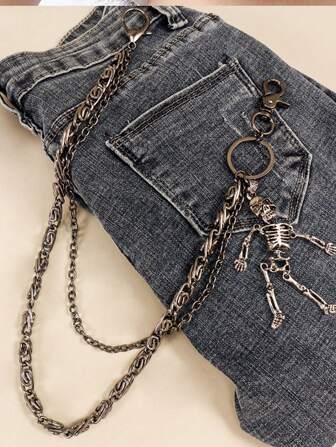 1pc Vintage Metal Punk Rock Hip-Hop Style Waist Chain For Men Summer, School Autumn-Winter Accessories Halloween Costume,Suitable For Teens, Youth,Men,Casual, Outdoor, Athletic, Vacation, Graduation Gifts, Birthday, Daily Wear