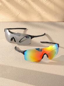 2pcs/1pc Fashionable New Outdoor Cycling Windproof Sports Glasses For Women Easy Comfort Casual Outfits Outdoor Cycling Glasses For Summer Beach Vacation,Outdoor,Travel Autumn Accessories Goggles