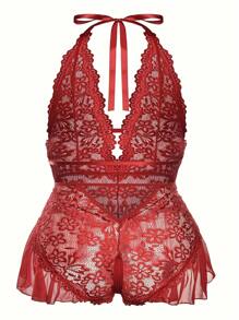 Women Plus Size Sexy Lace Teddy Lingerie