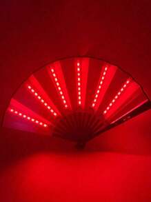 1pc Carnival Folding Fan LED Light Big Hand Fan Colorful Light Hand-Held Folding Fan (Including Batteries) Party Gifts, Shows, Weddings, Birthdays, Home Decor, Nightclubs, Light Up Party Supplies, Fluorescent Props Fans, Japanese Clark Fans, Music Festivals, Game Props, Halloween Parties, Fall Decorations,Cosplay, Glow In The Dark, Christmas Gifts