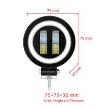 CyberDyer Faróis de neblina LED 20W para motocicleta, holofotes redondos de 3 polegadas para motocicleta, faróis de neblina, luzes dianteiras auxiliares 12V 24V, brancos (inclui interruptor)
