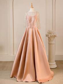 Women's New High-End Elegant Sequin Mesh Shawl With Spaghetti Strap A-Line Evening Dress, Including Shawl, Formal, Party Dress, Gown, For Wedding Guest