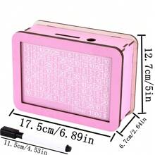 1 pièce Tirelire en forme de signe du dollar DIY, boîte à monnaie en bois rose et bleue, réutilisable et inscriptible. Convient pour les pièces et les billets, plan d'épargne, cadeaux pour garçons et filles