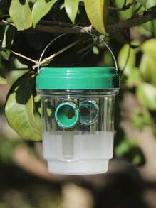 1 pezzo Trappola per insetti da esterno in plastica trasparente, trappola per mosche della frutta, trappola per cattura di insetti con coperchio - Senza alimentazione elettrica, Cattura efficacemente mosche della frutta, vespe e afidi, Design trasparente per un facile monitoraggio, Trappola per catturare gli insetti
