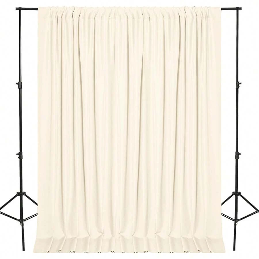 Party Backdrop Curtains, Rod Pocket Fabric Curtains, Fabric Backdrop Curtains, Party Decorations, 5 X 7/8/10 Feet, 1/2 Panels