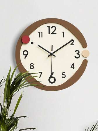 1 st, Creative Wood Grain Cream Style Väggklocka, Modern akryl väggklocka, Fashionabla väggkonst, Lämplig för vardagsrum, sovrum, rum, matsal dekoration, heminredning, kök dekoration