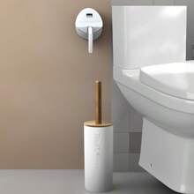 1 Stück Badezimmerreinigungswerkzeug, Toilettenbürste mit langem Griff, Reinigungsbürste ohne tote Ecken, Haushaltsreinigungsset, Toilettenzubehör, schwarz und weiß optional