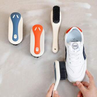Brosses de nettoyage, brosses pour chaussures et vêtements, avec poignées, brosses à poils durs, brosses de nettoyage pour tissus convenant aux tapis, vêtements, baskets