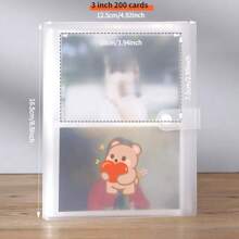 3/4/5/6/7 Inch Frosted Transparent Snap Button Photo Album, 80/160/200 Card Slots, Suitable For Storing Photos And Postcards