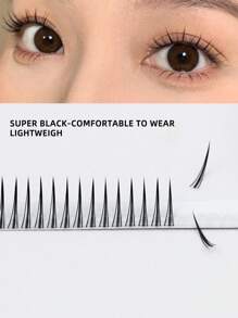12 Rows 228PCS Premium A Shaped Spike Manga Clusters DIY Tail False Eyelashes 0.07 J D Curl 8-15mm Bottom Lash 6 7mm Natural Look Wispy Anime Cosplay Asian Style Individual False Eyelashes Extensions For Daily,Party,Makeup Tool