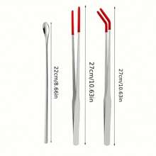 Set di attrezzi in acciaio inossidabile per l'alimentazione di rettili, con testa in gomma - Pinzette per rettili striscianti, adatte per lucertole, lucertole dalla criniera, geco, rane, criceti, tartarughe, pesci, conigli, distributori d'acqua per conigli, mangiatoie, cucchiai per l'alimentazione delicata della bocca, accessori per animali striscianti