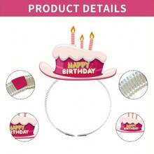 6pcs Paper Happy Birthday Foil Headbands & Birthday Party Caps, Head Decor For Birthday Celebration, Theme Party