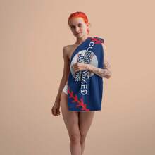 1pc Personalized Baseball Pattern Beach Towel & Blanket - Customized Name, Super Absorbent Quick Dry Microfiber, 240gsm, Suitable For Beach, Pool, Camping, Travel Summer Holiday Bathroom Decor, Multi-Functional, Durable, Ornamental, Reusable, Exquisite, Stylish, High-Quality, Colorful, Modern, Custom, Personalized, Unique, Home, Garden, Office, For Anniversaries, For Valentine's Day, For Mother's Day, For Birthdays, For Father's Day, For Graduation, For Weddings, For Housewarming Beach Essentials